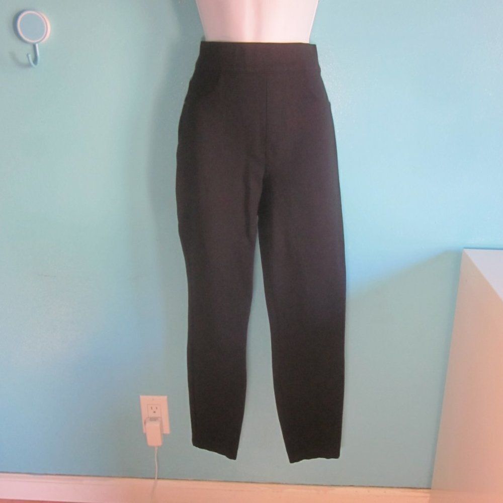Spanx Ankle Jean-ish Stretch Leggings Fitted Pants Womens Size M Black  30-34 W